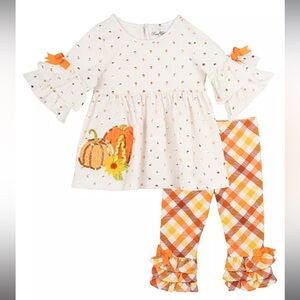 Rare Editions White and Orange Pumpkin Set